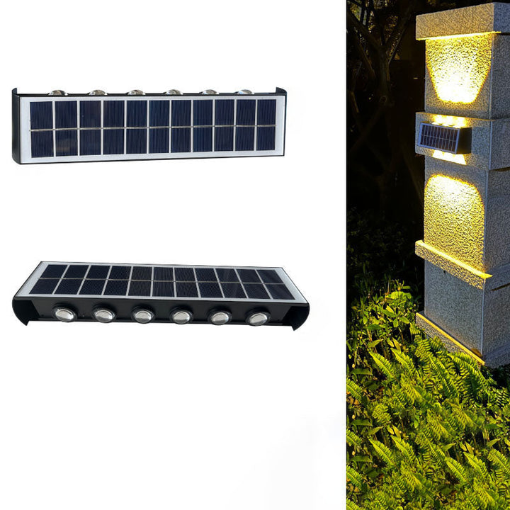 Skanto | Modern Simplicity Solarlampe Vanntett Rektangulær ABS PMMA LED Vegglampe For Utendørs Patio