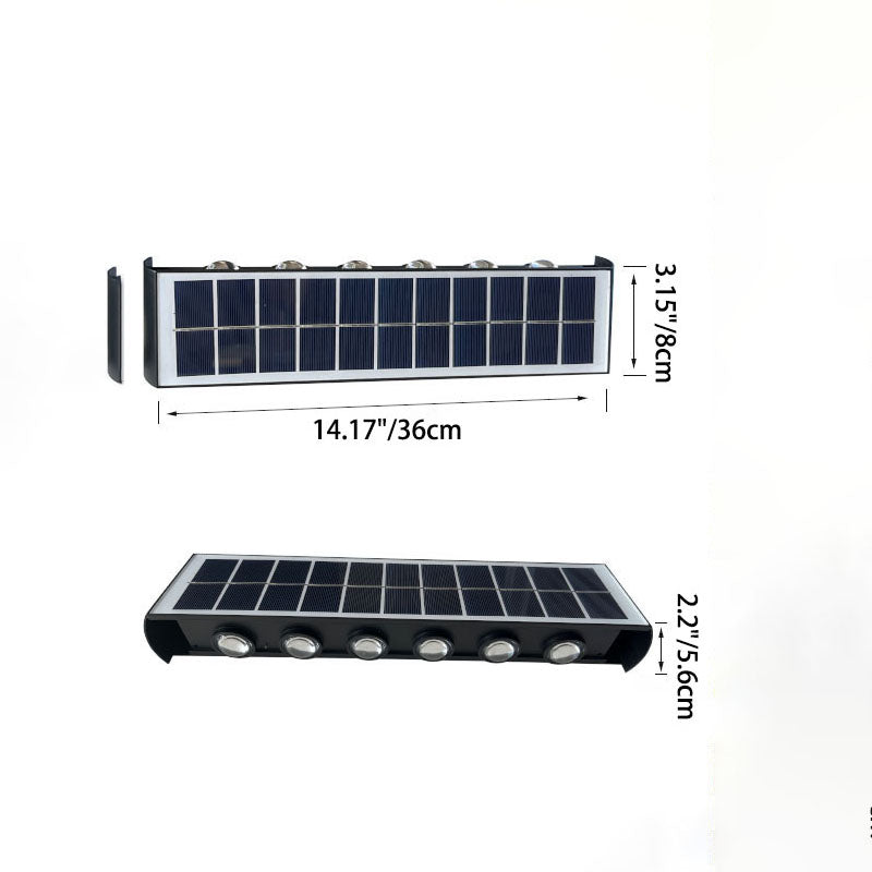 Skanto | Modern Simplicity Solarlampe Vanntett Rektangulær ABS PMMA LED Vegglampe For Utendørs Patio