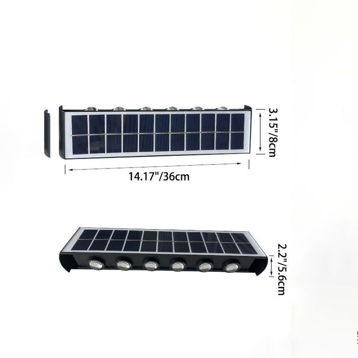 Skanto | Modern Simplicity Solarlampe Vanntett Rektangulær ABS PMMA LED Vegglampe For Utendørs Patio
