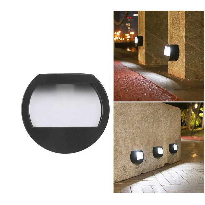 Rund/Firkantet LED solcelledrevet terrassetrappelys, vanntett, solcelledrevet, vanntett