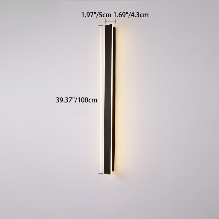 Moderne minimalistisk lang rektangulær aluminium akryl LED vegglampe for hage | Skanto