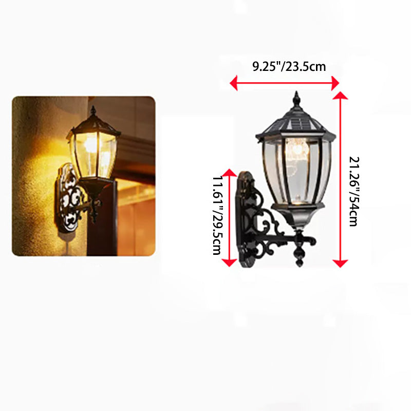 Tradisjonell europeisk aluminium glass LED sol vanntett vegglampe for utendørs patio | Skanto