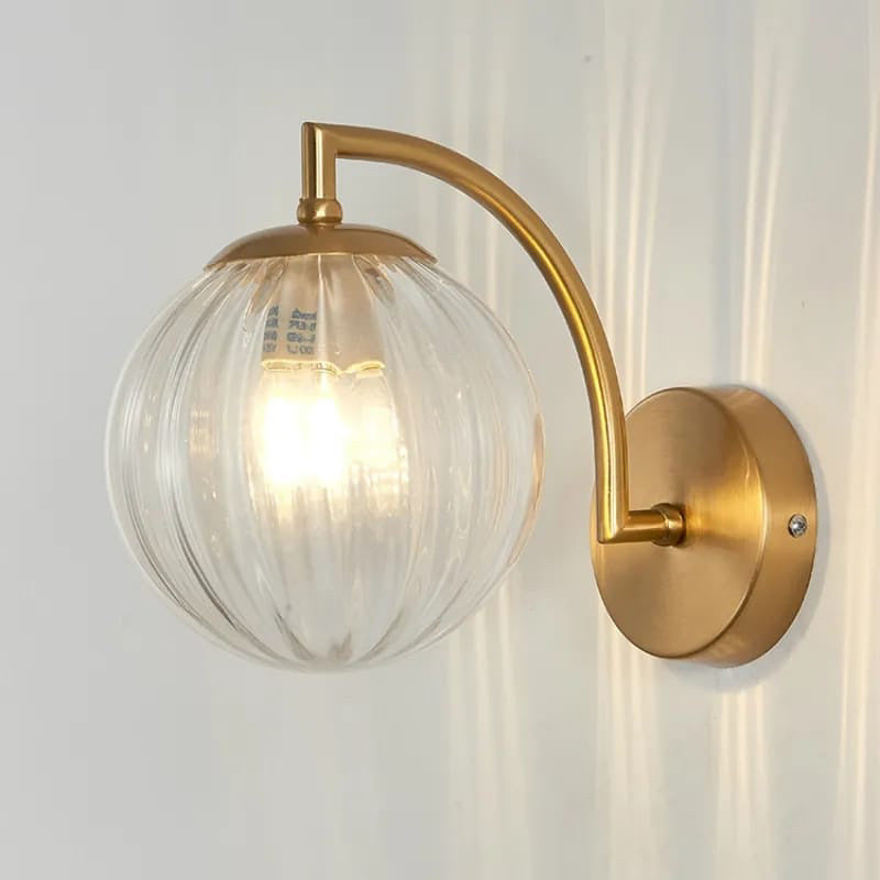 Skanto | Moderne Skandinavisk Rund Ball Jern Glass 1-Lys Vegglampe for Stue