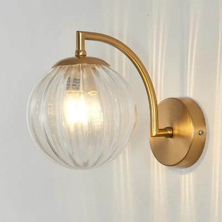 Skanto | Moderne Skandinavisk Rund Ball Jern Glass 1-Lys Vegglampe for Stue