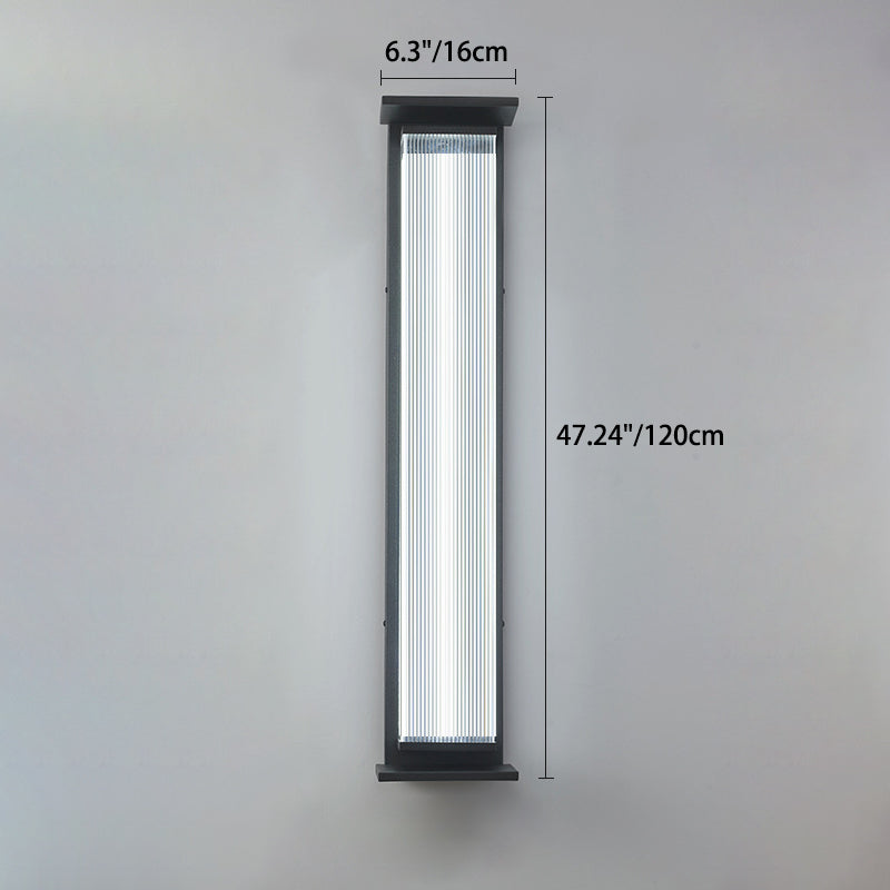 Moderne Minimalistisk Vanntett Rektangulær Rustfritt Stål Akryl LED Vegglygte Lampe For Utendørs Patio | Skanto