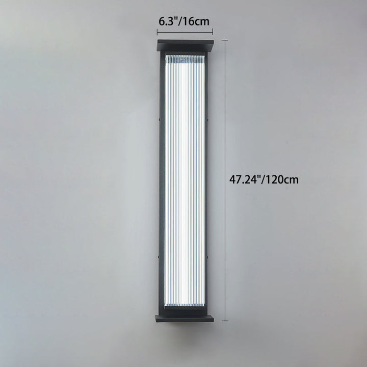 Moderne Minimalistisk Vanntett Rektangulær Rustfritt Stål Akryl LED Vegglygte Lampe For Utendørs Patio | Skanto