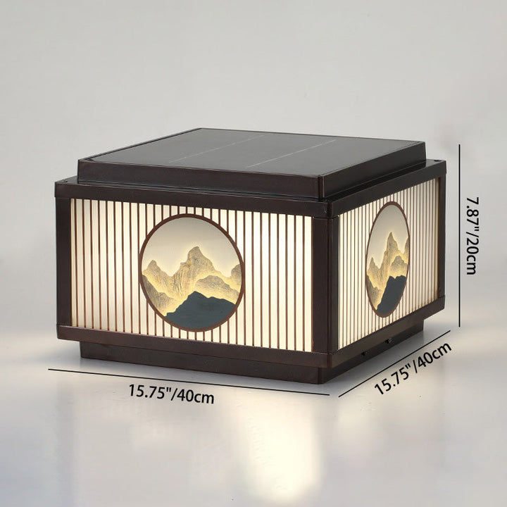 Moderne minimalistiske solvanntette firkantede aluminiums glass LED post hodelys for hage | Skanto