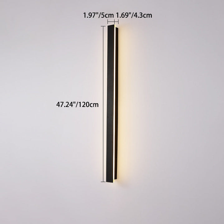 Moderne minimalistisk lang rektangulær aluminium akryl LED vegglampe for hage | Skanto