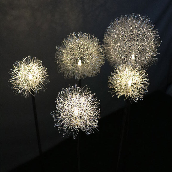 Solar Dandelion Aluminiumtråd Globe Lys LED Utendørs Vanntett Luminøs Hageinnsetting Bakkelys Landskapslys | Skanto