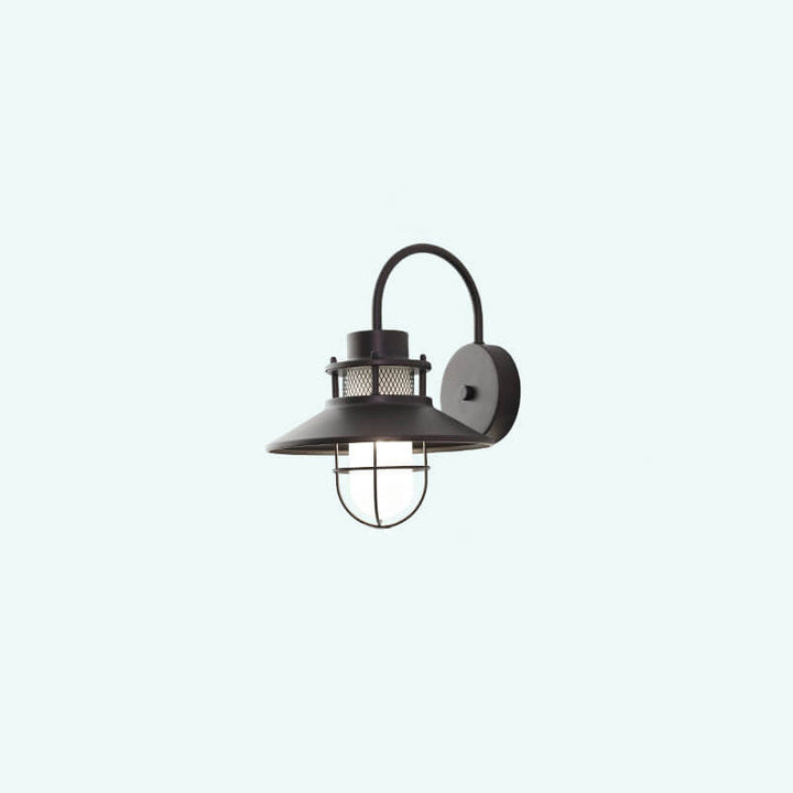 Vanntett utendørs vegglampe med jernhus og én lyskilde