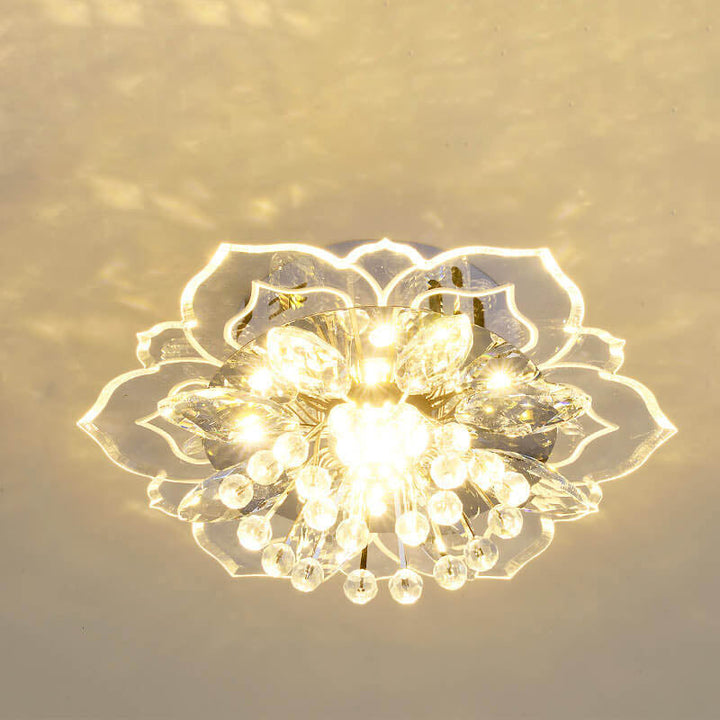 Skanto | GlowPetal LED Krystall Taklampe | Blomsterformet | Moderne Design | Energisparende | Dekorativ Belysning