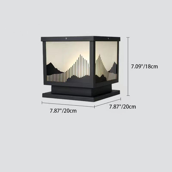 Tradisjonell kinesisk aluminium glass firkantet LED vanntett sol landskapslys for utendørs patio | Skanto