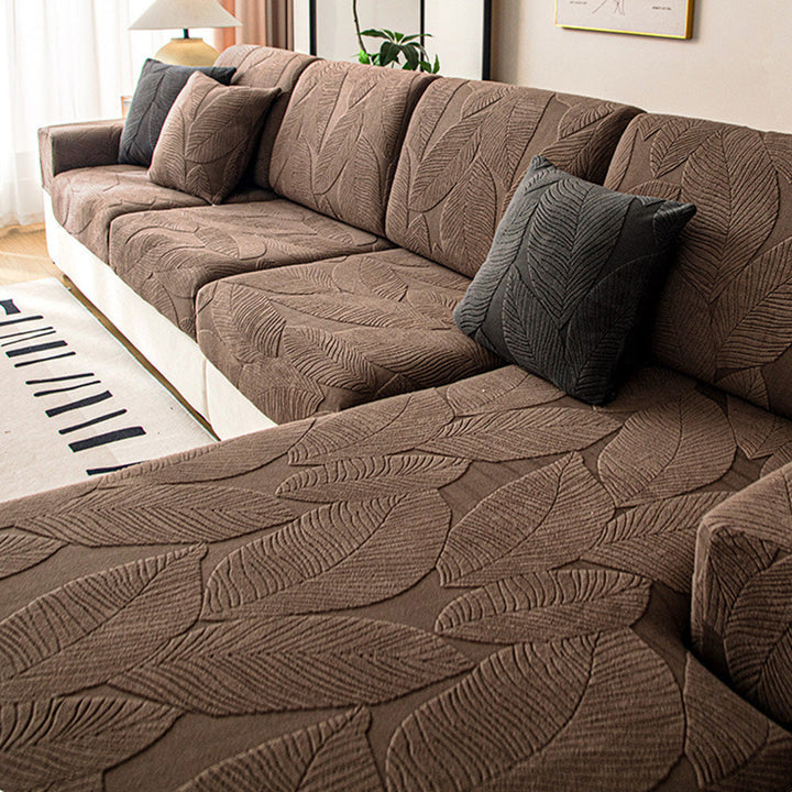 Skanto | Moderne Blader Jacquard Vanntett Anti-Ripe Stretch Full Dekke Sofa Dekke