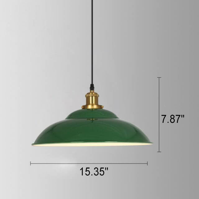 Skanto | RetroDome Industriell Vintage Pendellampe | Grønn Jernkuppel Design | Enkelt Lys | Rustikk Takbelysning