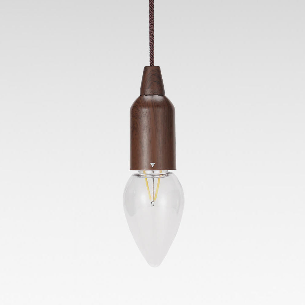 Retro bærbar, vanntett, rund trekjeglelampe med batteri og USB-tilkobling, 1 lyspære, ideell for camping og utendørsaktiviteter