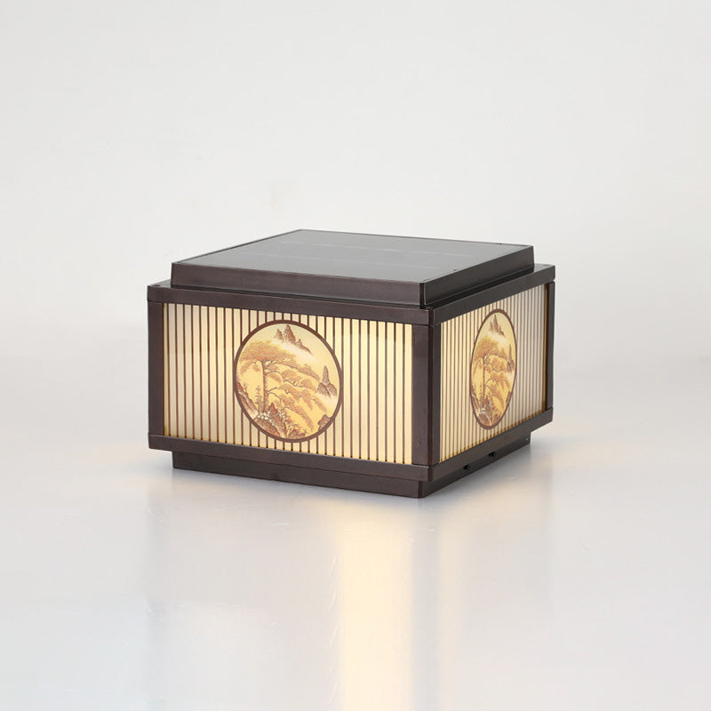 Moderne minimalistiske solvanntette firkantede aluminiums glass LED post hodelys for hage | Skanto