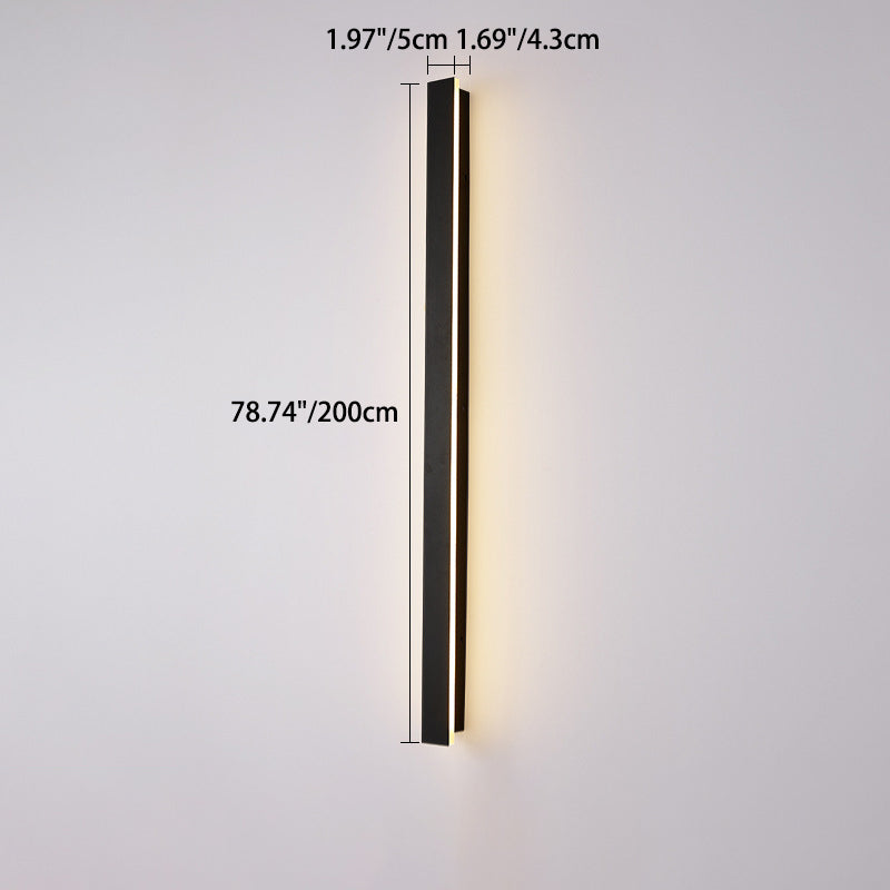 Moderne minimalistisk lang rektangulær aluminium akryl LED vegglampe for hage | Skanto