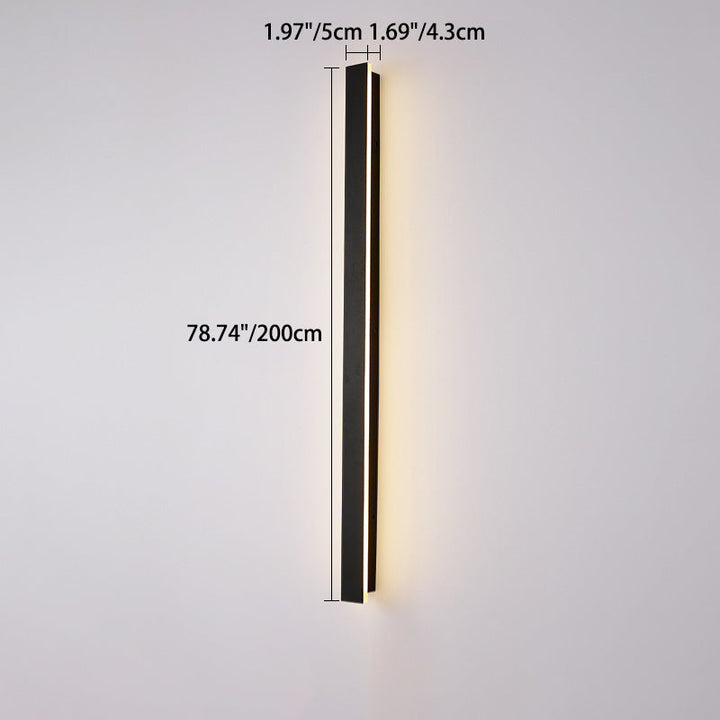 Moderne minimalistisk lang rektangulær aluminium akryl LED vegglampe for hage | Skanto