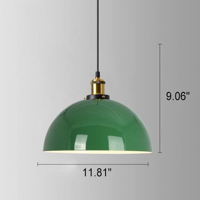 Skanto | RetroDome Industriell Vintage Pendellampe | Grønn Jernkuppel Design | Enkelt Lys | Rustikk Takbelysning