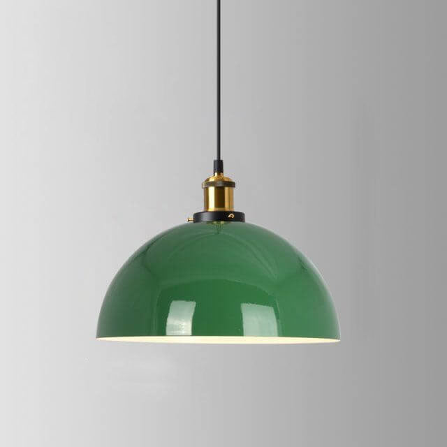 Skanto | RetroDome Industriell Vintage Pendellampe | Grønn Jernkuppel Design | Enkelt Lys | Rustikk Takbelysning