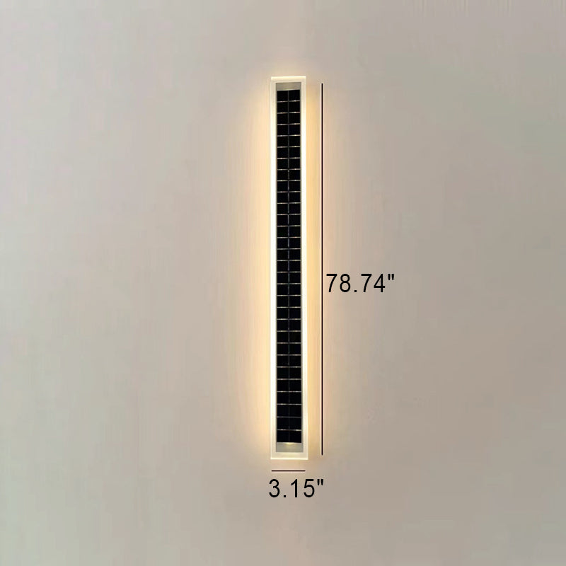 Minimalist Utendørs Solrektangulær Strip Vanntett Patio LED Vegglampe | Skanto