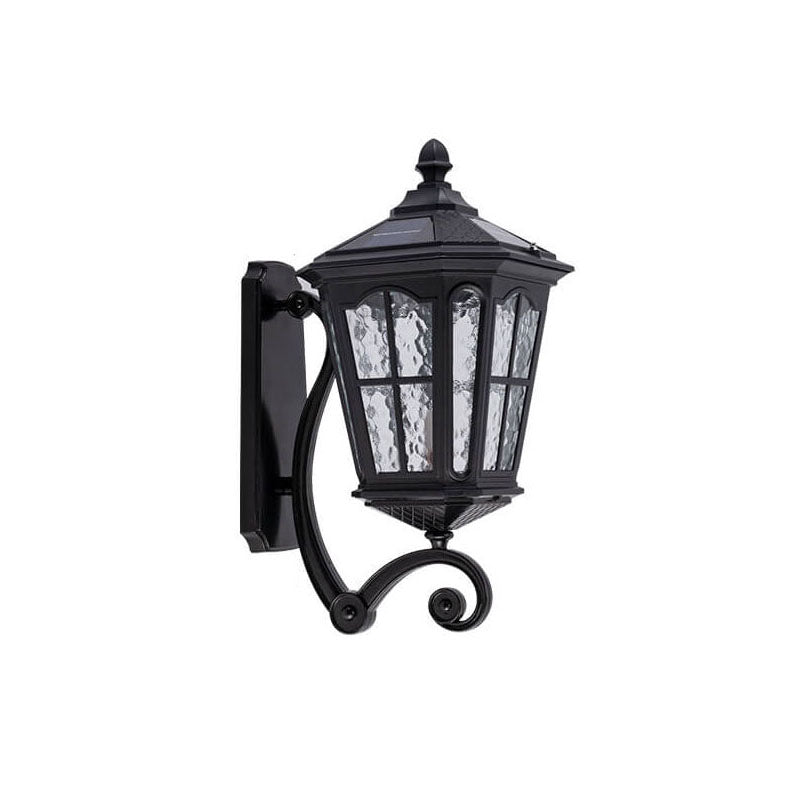 Europeisk sol utendørs lanterne aluminium glass vanntett 1-lykt vegg lampe | Skanto