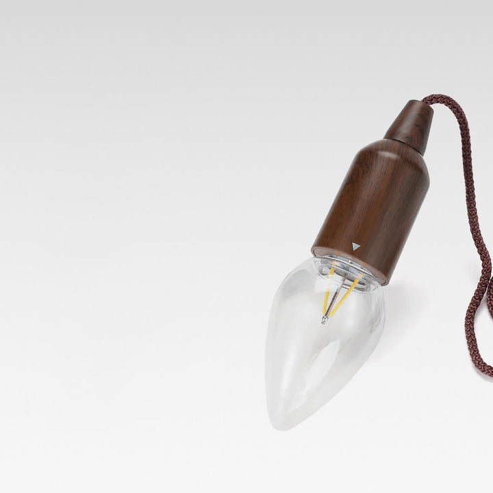 Retro bærbar, vanntett, rund trekjeglelampe med batteri og USB-tilkobling, 1 lyspære, ideell for camping og utendørsaktiviteter