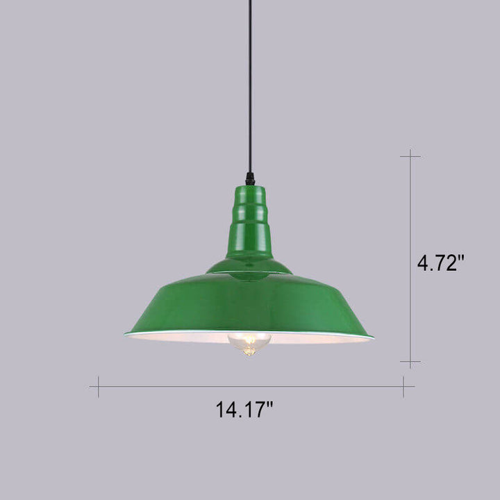 Skanto | RetroDome Industriell Vintage Pendellampe | Grønn Jernkuppel Design | Enkelt Lys | Rustikk Takbelysning