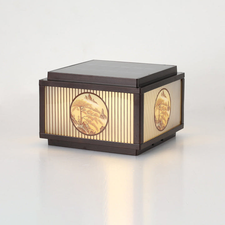 Moderne minimalistiske solvanntette firkantede aluminiums glass LED post hodelys for hage | Skanto