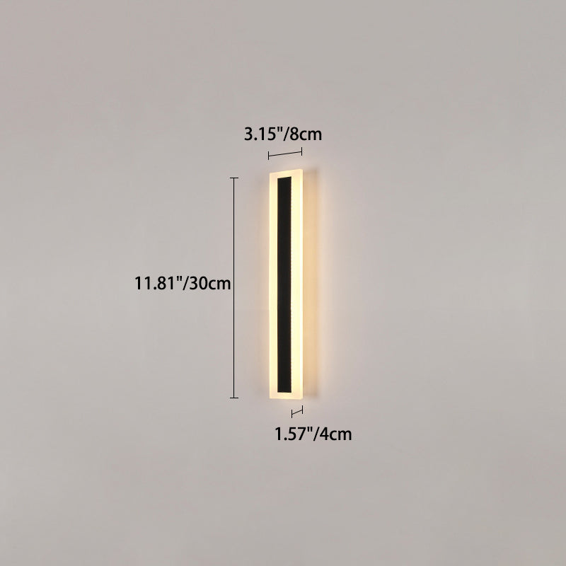 Moderne minimalistisk lang rektangulær aluminium akryl LED vegglampe for hage | Skanto