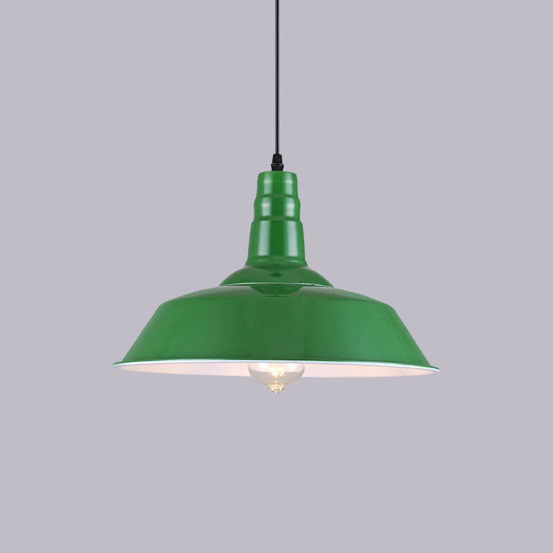 Skanto | RetroDome Industriell Vintage Pendellampe | Grønn Jernkuppel Design | Enkelt Lys | Rustikk Takbelysning