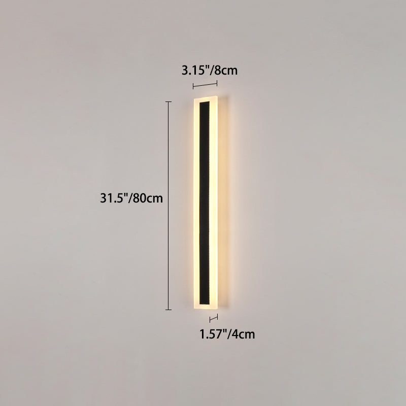 Moderne minimalistisk lang rektangulær aluminium akryl LED vegglampe for hage | Skanto