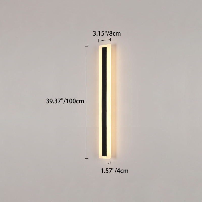 Moderne minimalistisk lang rektangulær aluminium akryl LED vegglampe for hage | Skanto