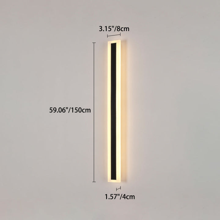 Moderne minimalistisk lang rektangulær aluminium akryl LED vegglampe for hage | Skanto