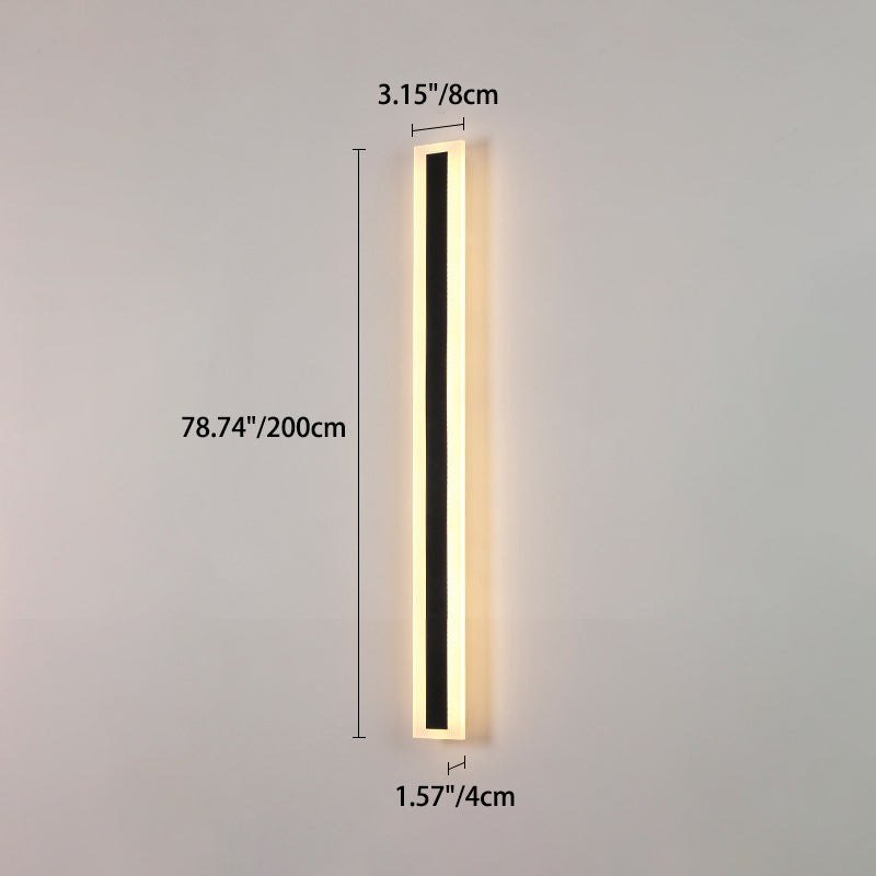 Moderne minimalistisk lang rektangulær aluminium akryl LED vegglampe for hage | Skanto