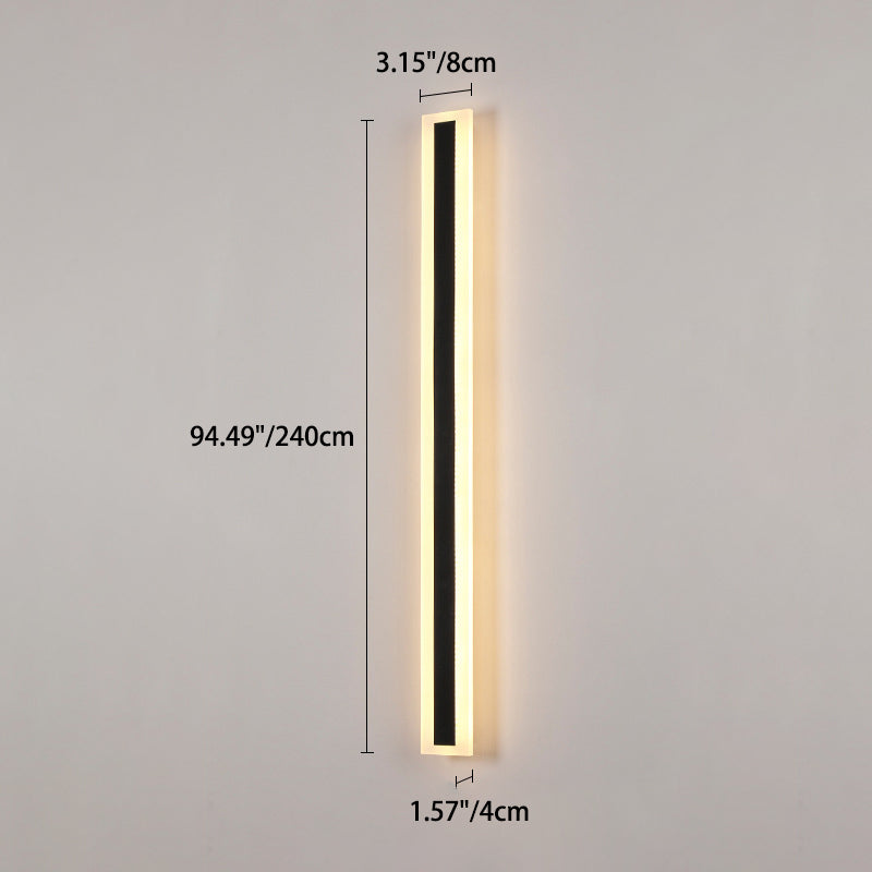 Moderne minimalistisk lang rektangulær aluminium akryl LED vegglampe for hage | Skanto
