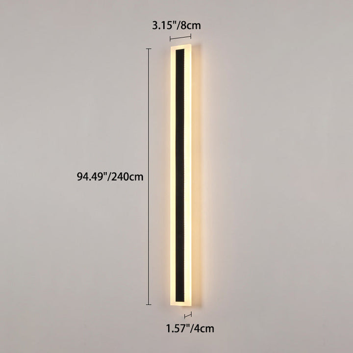Moderne minimalistisk lang rektangulær aluminium akryl LED vegglampe for hage | Skanto