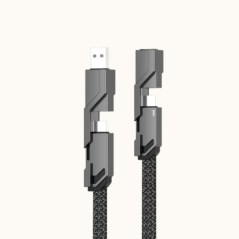 Skanto | 4-i-1 flettet anti-floke ladekabel