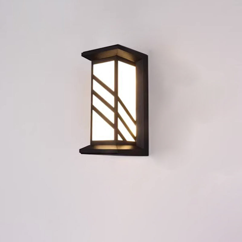Moderne Industriell Kuboid Aluminium Akryl LED Vanntett Utendørs Vegglampe For Utendørs Patio | Skanto