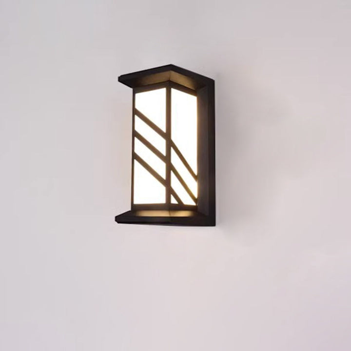 Moderne Industriell Kuboid Aluminium Akryl LED Vanntett Utendørs Vegglampe For Utendørs Patio | Skanto