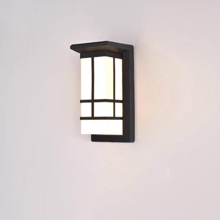Moderne Industriell Kuboid Aluminium Akryl LED Vanntett Utendørs Vegglampe For Utendørs Patio | Skanto