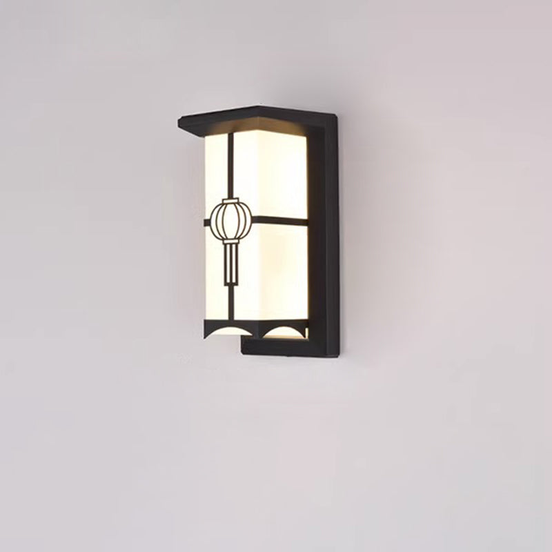 Moderne Industriell Kuboid Aluminium Akryl LED Vanntett Utendørs Vegglampe For Utendørs Patio | Skanto