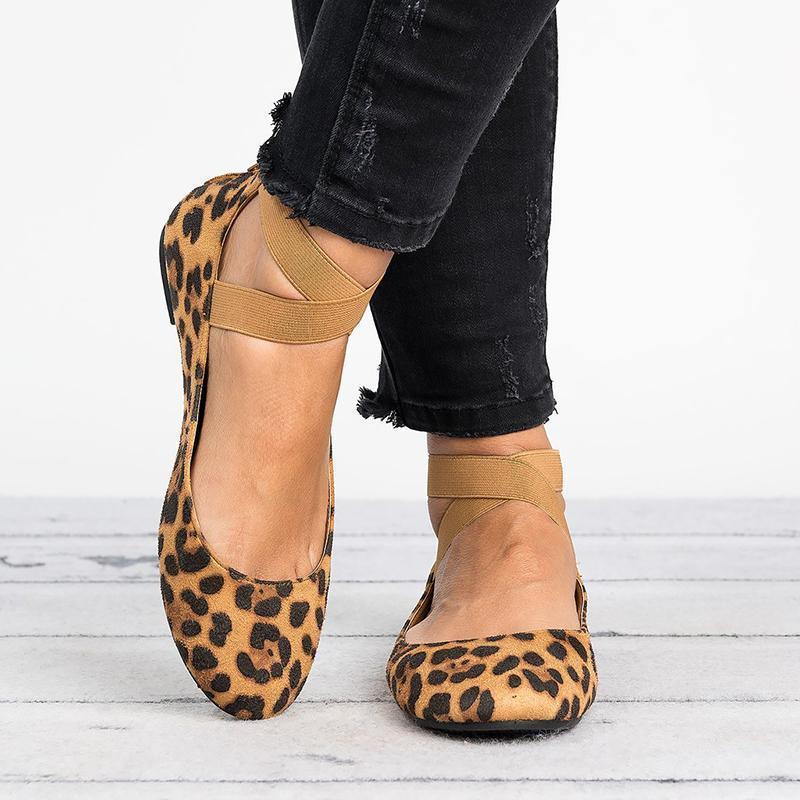 Damesko med flate ballerinaer i PU-nubuck, til hverdagsbruk