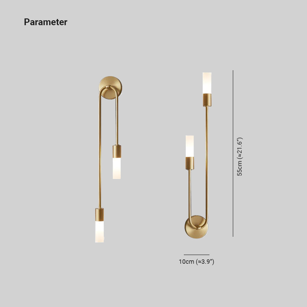 Moderne LED Vegglampe Gull – Slim 2-lys Stikk Vegglampe for Stue og Soverom | Skanto