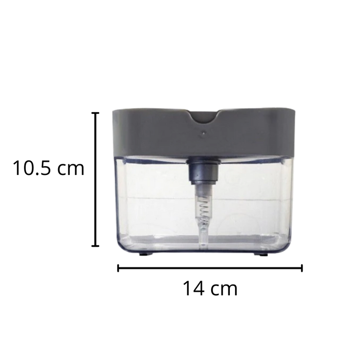 Oppvaskmiddeldispenser med svampholder