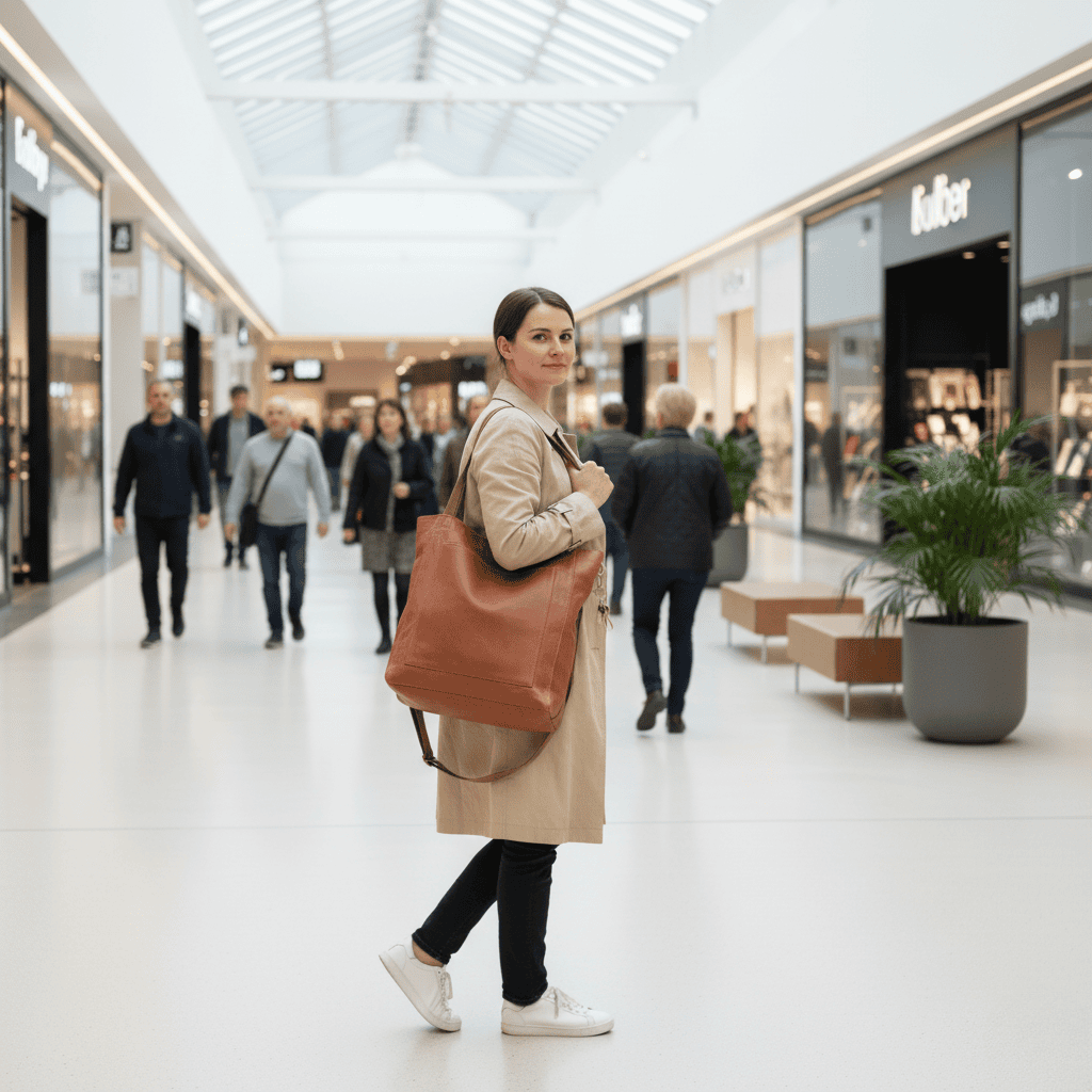 Strapazierfähige Schultertasche aus weichem Echtleder