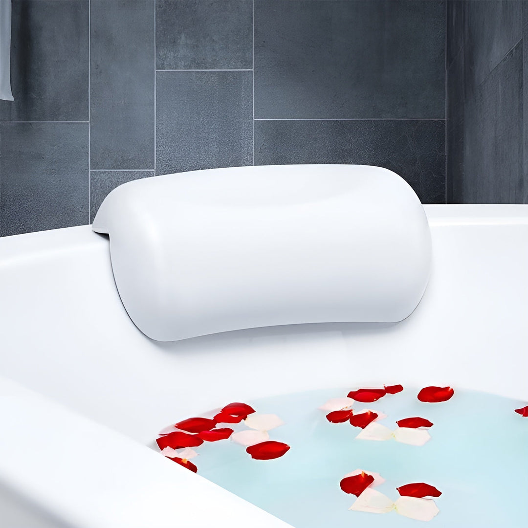 Badekarputer – vanntette og sklisikre | Zacht hoofd- og rugkussen van traagschuim met zuignappen