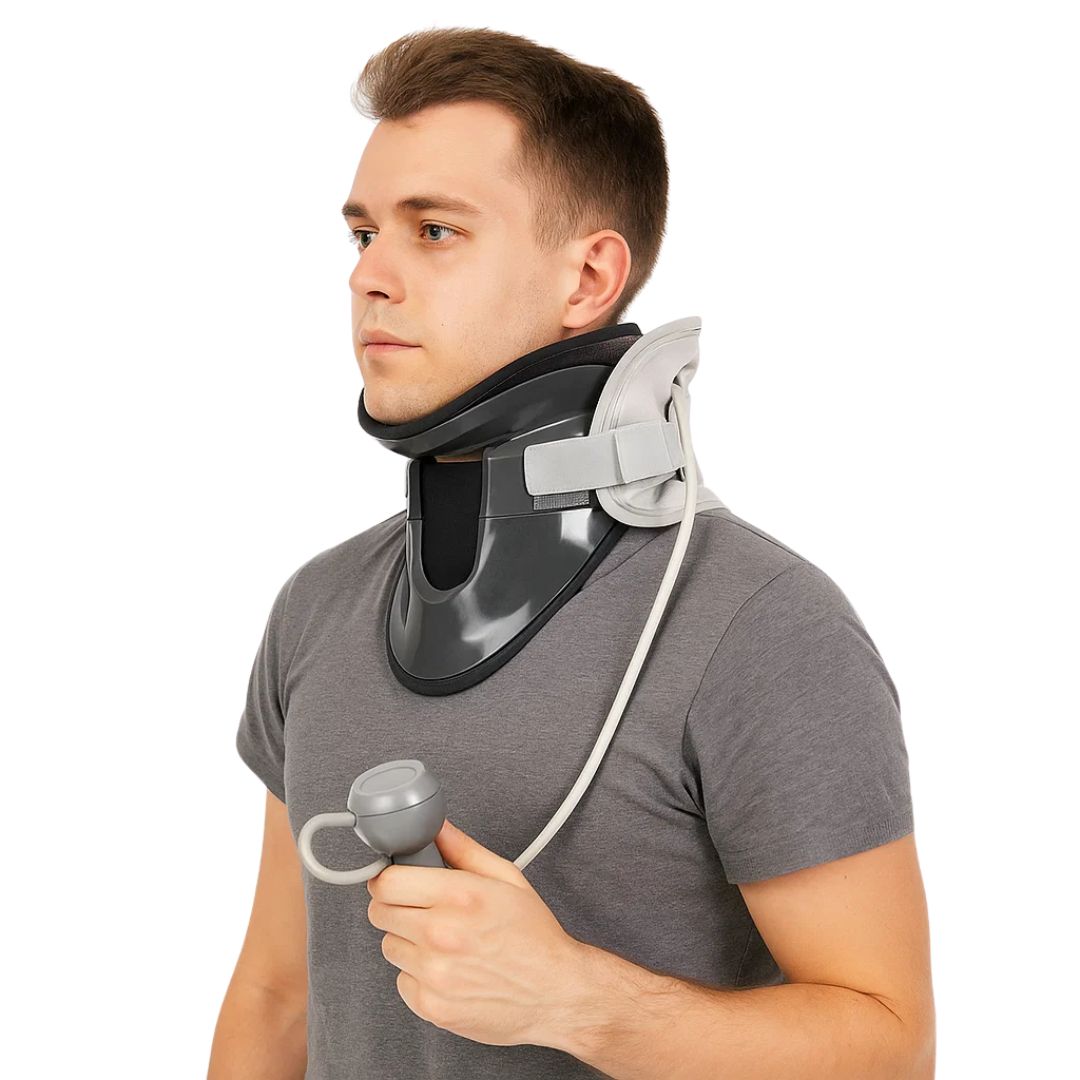 SpineEase | Nakke Traksjonskrage – Cervikal Retraktor for Ryggdekompresjon, Nerve- og Holdningsstøtte – Nakke Pain Relief Aid Skanto