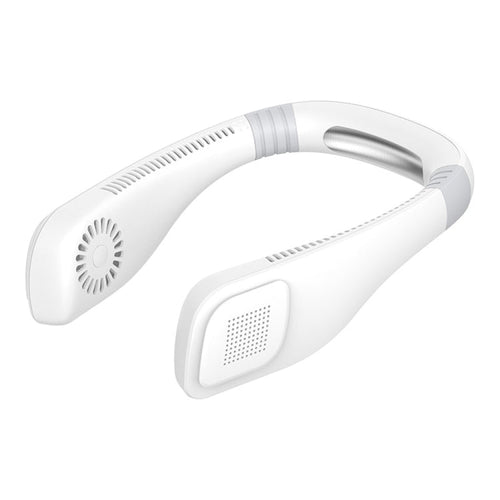 Håndfri Mini USB Nakke Vifte - Oppladbar Bærbar Hodetelefon Design Bærbar Nakkerem Vifte, 3 Nivå Luftstrøm, 360 Grad Gratis Rotasjon Perfekt for Sport, Kontor og Utendørs (Hvit) | Skanto