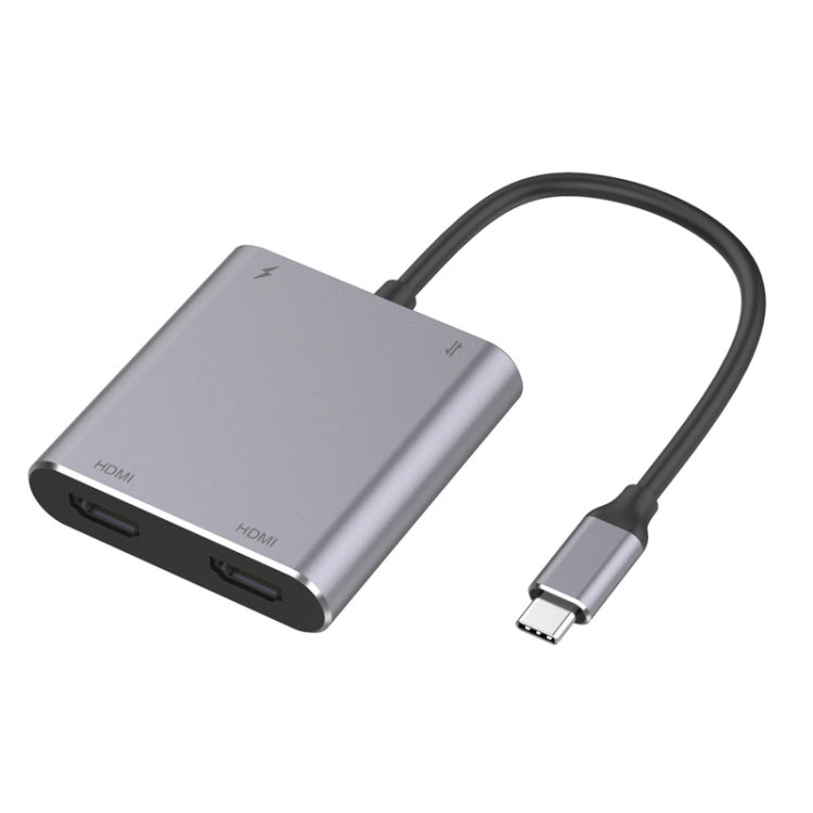 Skanto | 4 i 1 Type-C til Dual HDMI + USB + Type-C HUB Adapter